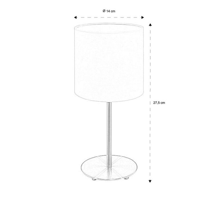 White modern table lamp fabric, Abano, with switch