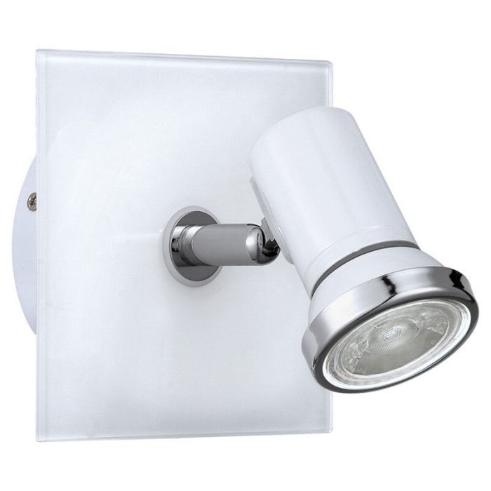 Chrome wall spotlight glass, Jasmijn, IP44