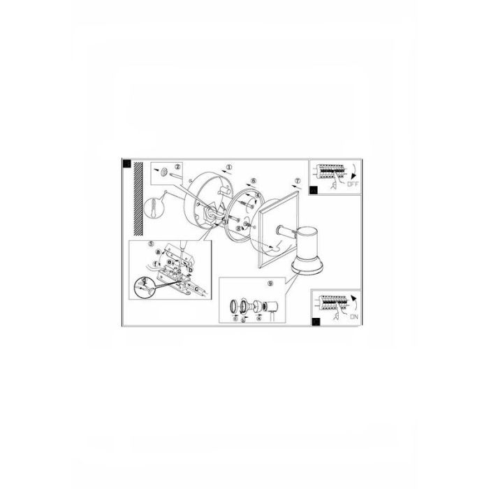 Chrome wall spotlight glass, Jasmijn, IP44