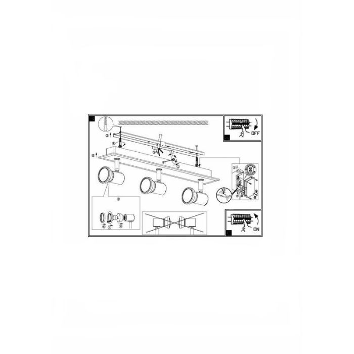 Chrome ceiling spotlight glass, Jasmijn, IP44