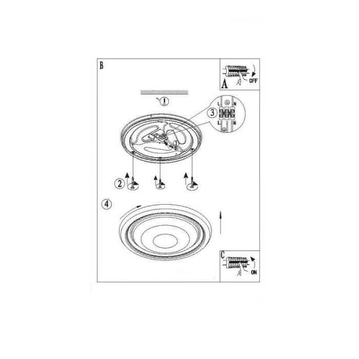 White modern ceiling light plastic, Carmela, 18W, 3000K LED