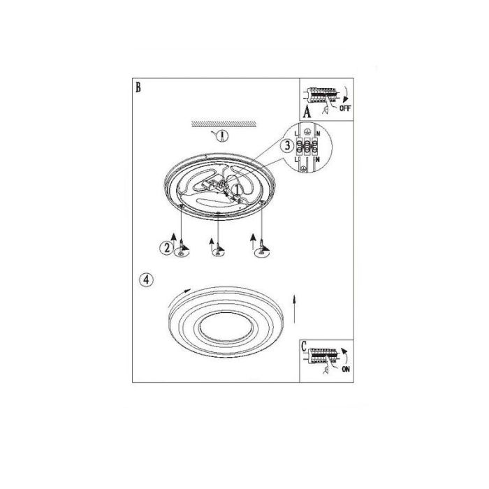 White modern ceiling light plastic, Carmela, 24W, 3000K LED