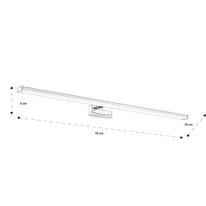 Chrome modern mirror lighting plastic, Nancy, 14W, 4000K LED, IP44