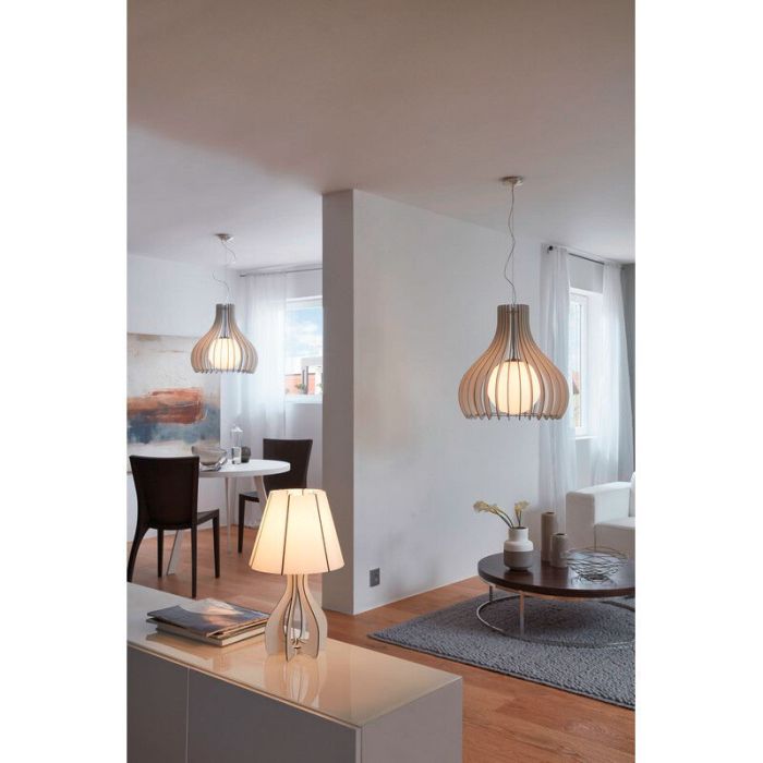 Wood pendant light white, Betsy