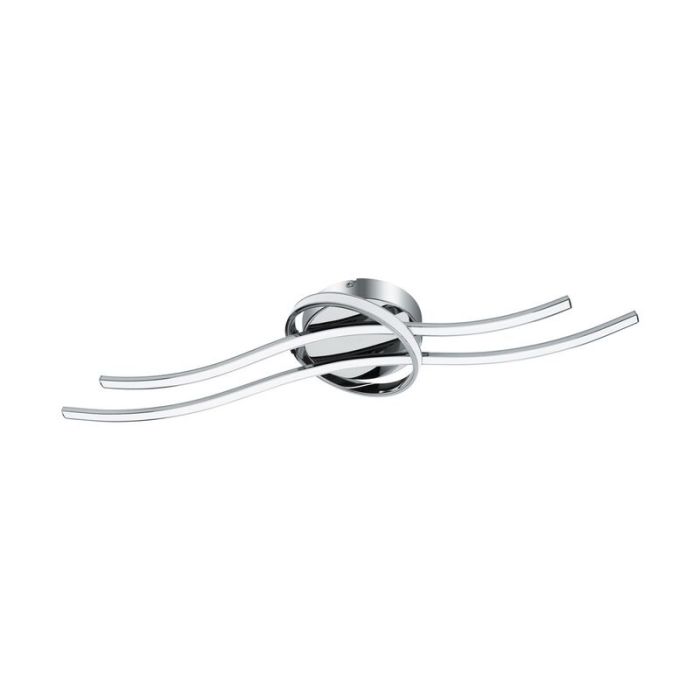 Chrome design flush ceiling light aluminium, Tinus, 6W, 3000K LED