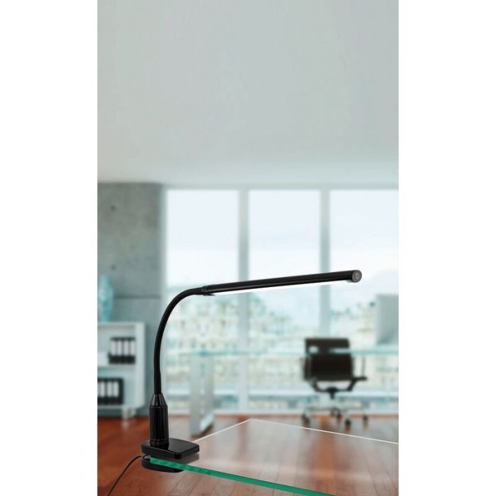 Black modern clip on light plastic, Brennan, 4W, 4000K LED, with switch