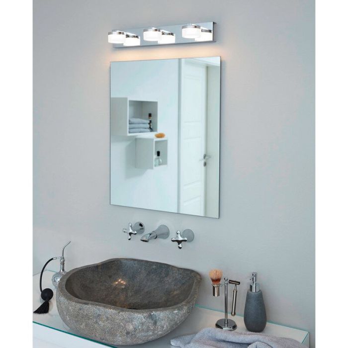 Chrome modern wall light plastic, Busra, 7W, 3000K LED, IP44