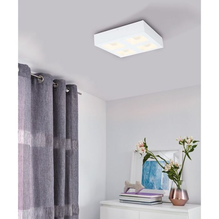 White modern flush ceiling light steel, Olger, 6W, 3000K LED