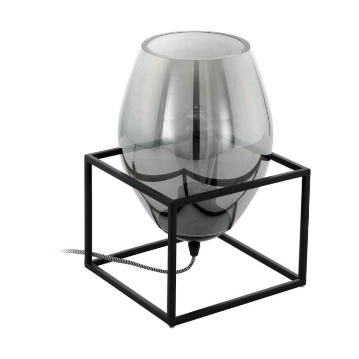 Black design table lamp steel, Josephus, with switch