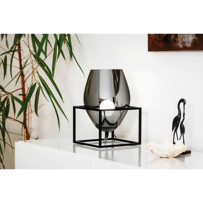 Black design table lamp steel, Josephus, with switch