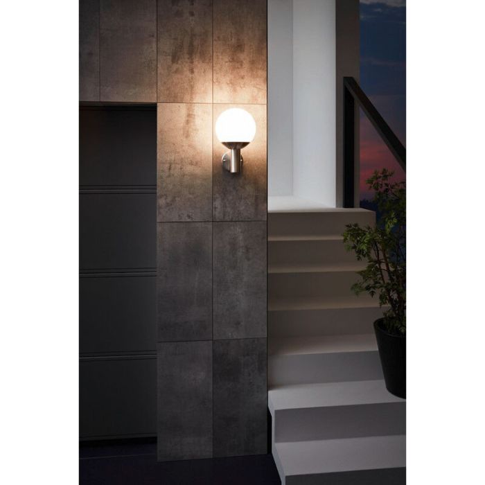 Silver modern outdoor light stainless steel, Baukje, IP44