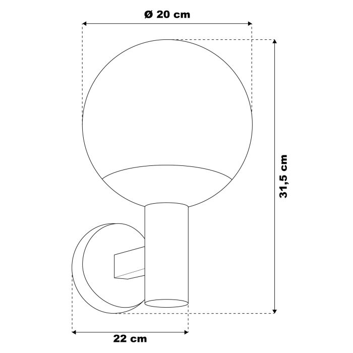 Silver modern outdoor light stainless steel, Baukje, IP44
