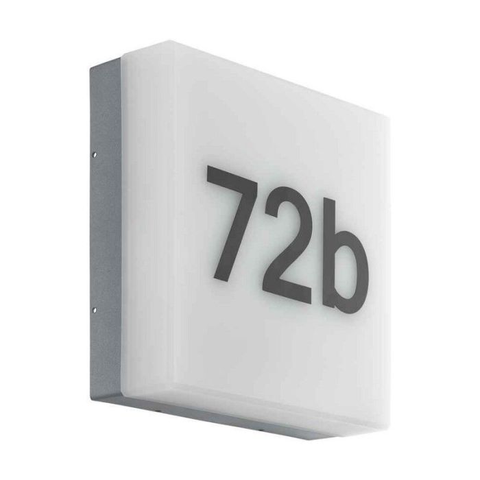 Anthracite modern illuminated house number plastic, Jim, IP44