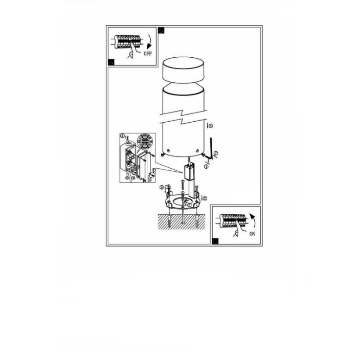 Black outdoor light aluminium, Ian, IP44