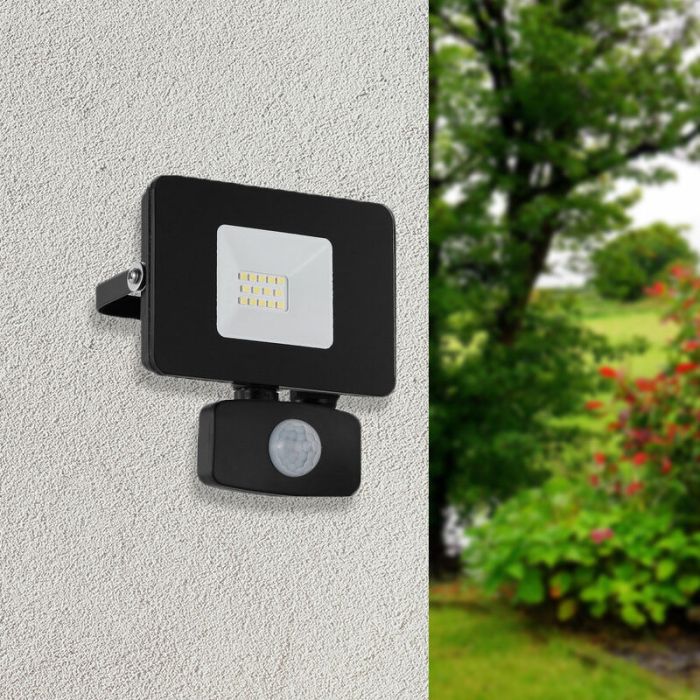 Black outdoor wall light with motion sensor aluminium, Joey, IP44