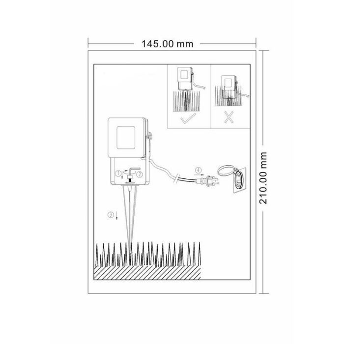 Black modern garden spike light aluminium, Joey, IP65, with switch
