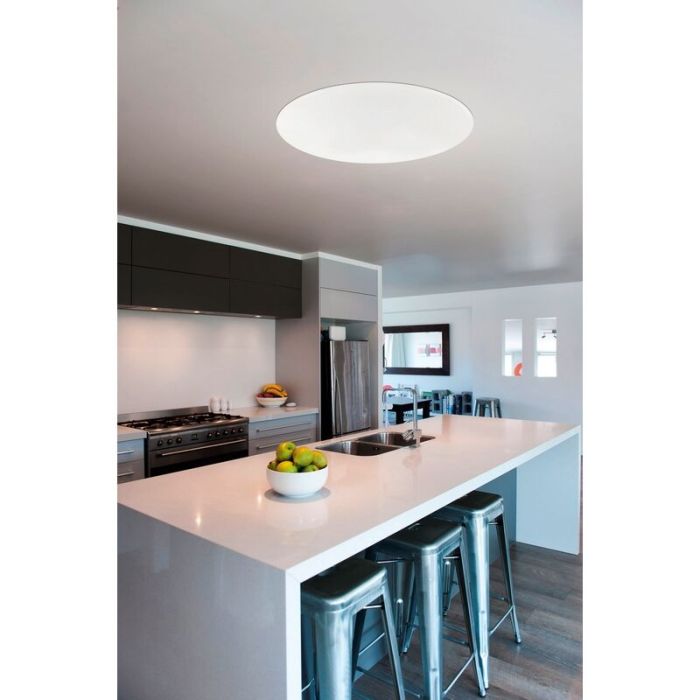 White flush ceiling light steel, Patryk, 80W, adjustable light colour LED