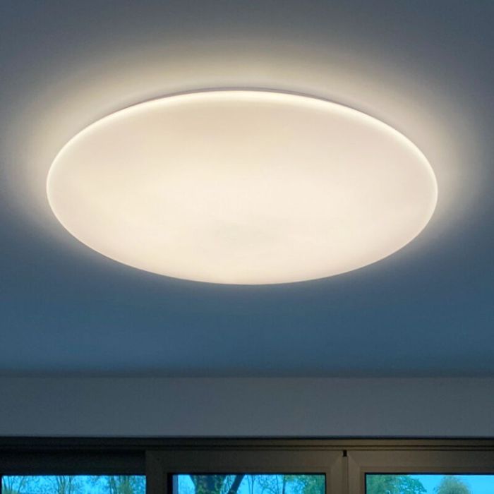 White flush ceiling light steel, Patryk, 80W, adjustable light colour LED