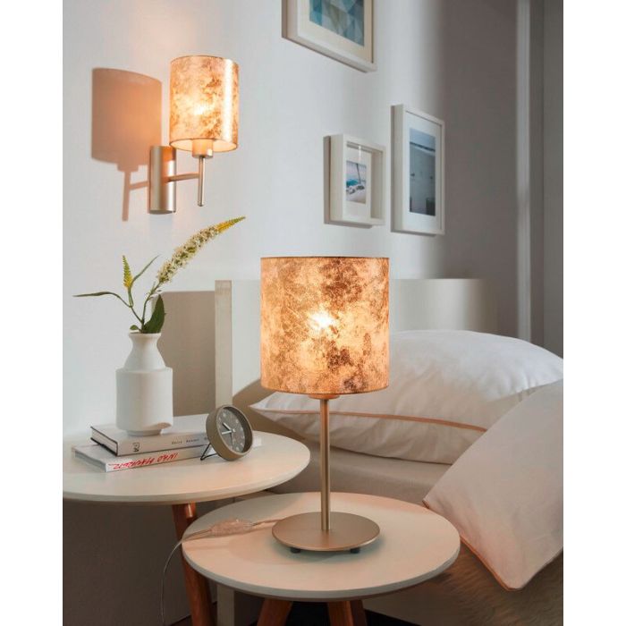 Beige modern table lamp metal, Megan, with switch