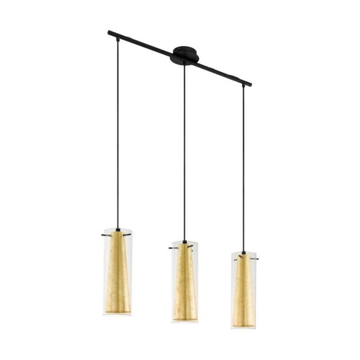 Golden modern pendant light glass, Barceno
