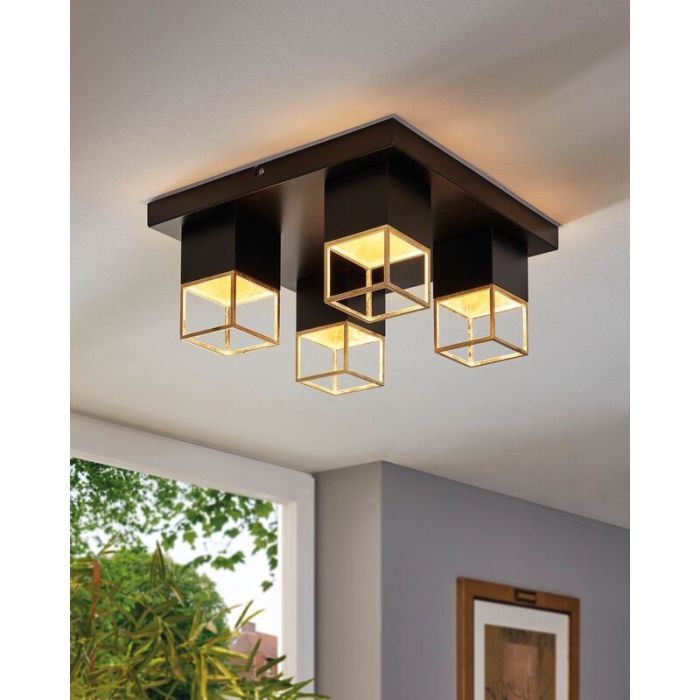 Golden modern flush ceiling light steel, Jovanny