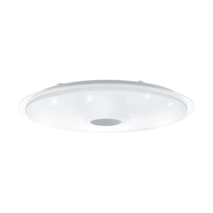 Transparent flush ceiling light steel, Dunya, 80W, adjustable light colour LED