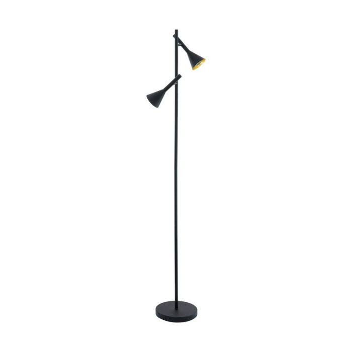 Golden floor lamp steel, Marielle, with switch