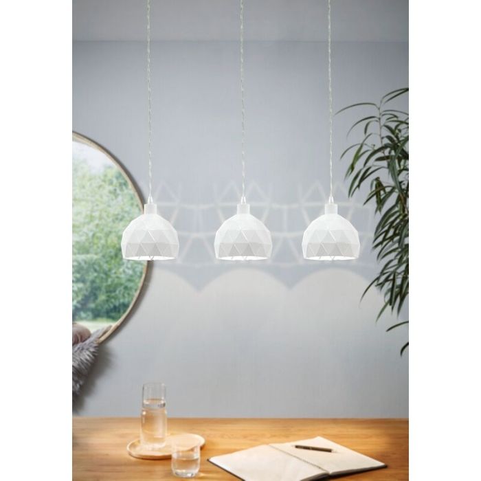 White modern pendant light steel, Silva