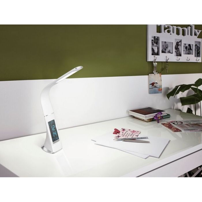 White modern desk lamp plastic, Malissa, 3W, 5000K LED, with switch