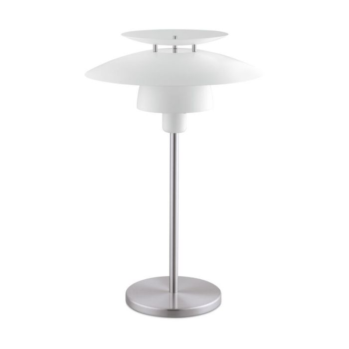 Nickel design table lamp steel, Lariana, with switch