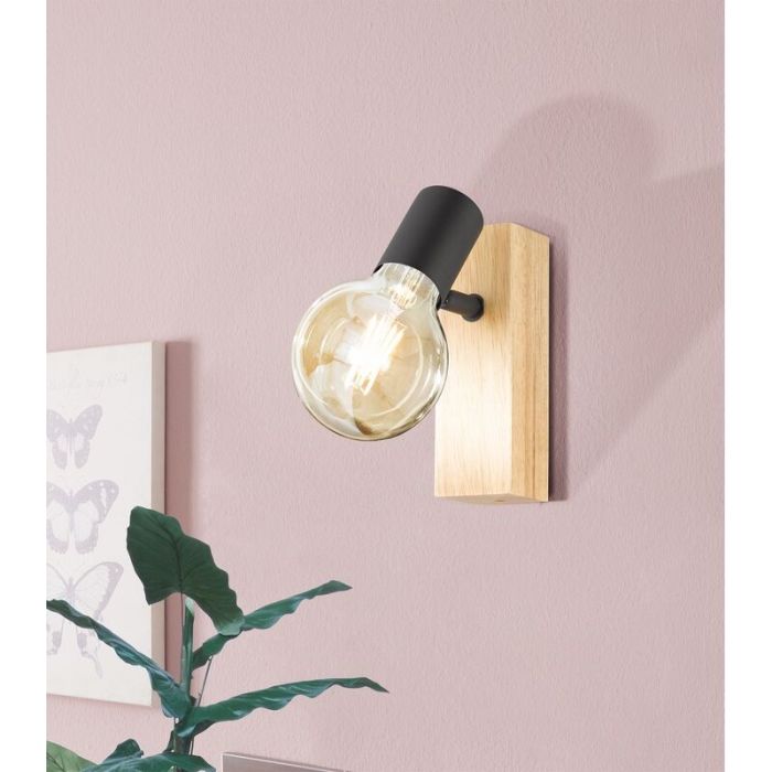 Wood ceiling spotlight brown, Anton