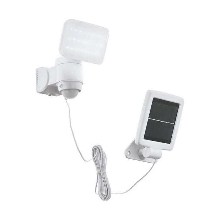 White solar outdoor wall light plastic, Frits, 5W, 6500K LED, IP44