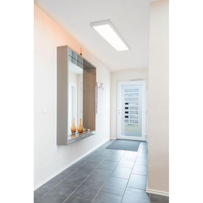 White modern flush ceiling light aluminium, Cathy, 30W, adjustable light colour LED