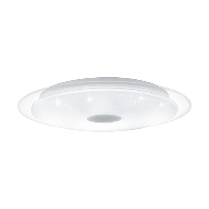 Transparent flush ceiling light steel, Dunya, 24W, adjustable light colour LED