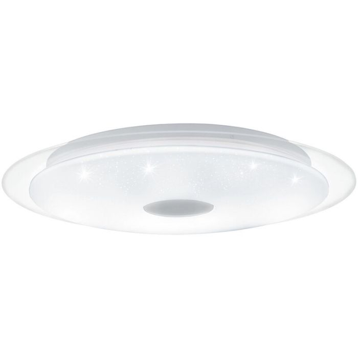 Transparent flush ceiling light steel, Dunya, 36W, adjustable light colour LED