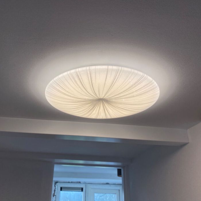 White flush ceiling light steel, Josta, 24W, 3000K LED