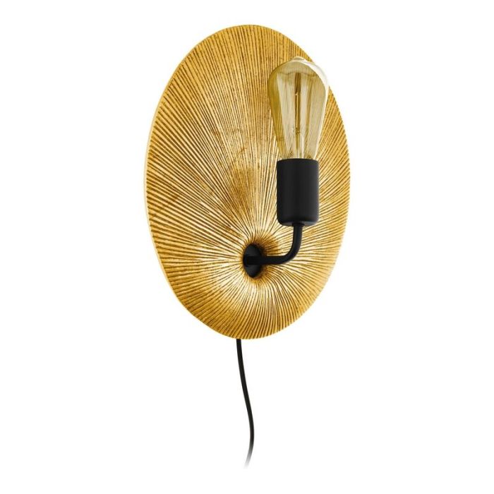 Golden modern wall light plastic, Paschalis, with switch