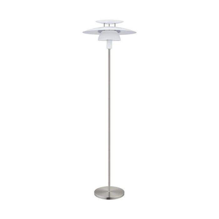 Nickel design floor lamp steel, Lariana, with switch