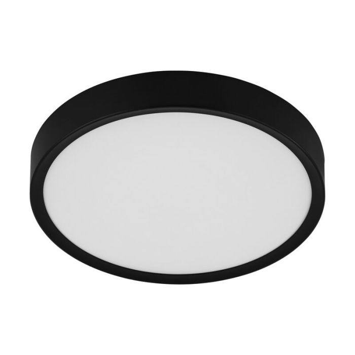 Black modern flush ceiling light plastic, Jouk, 16W, 3000K LED