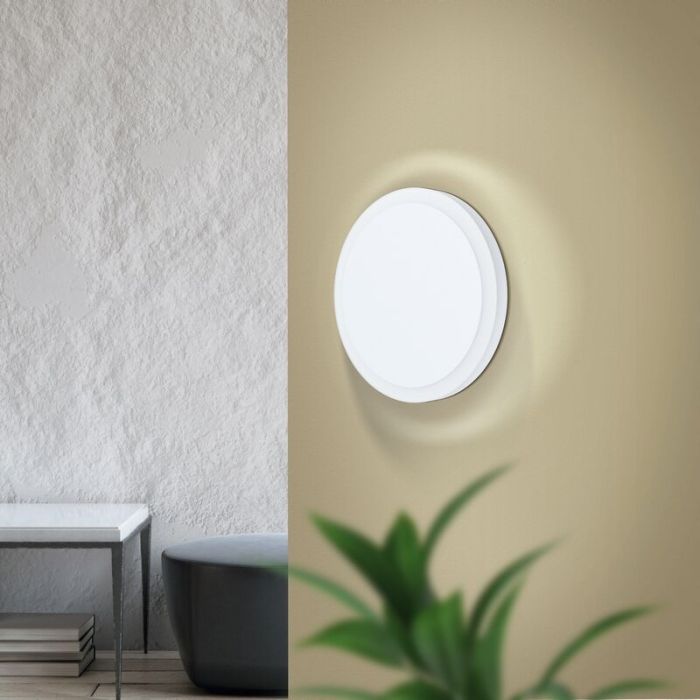 White flush ceiling light steel, Evalien, 8W, 3000K LED
