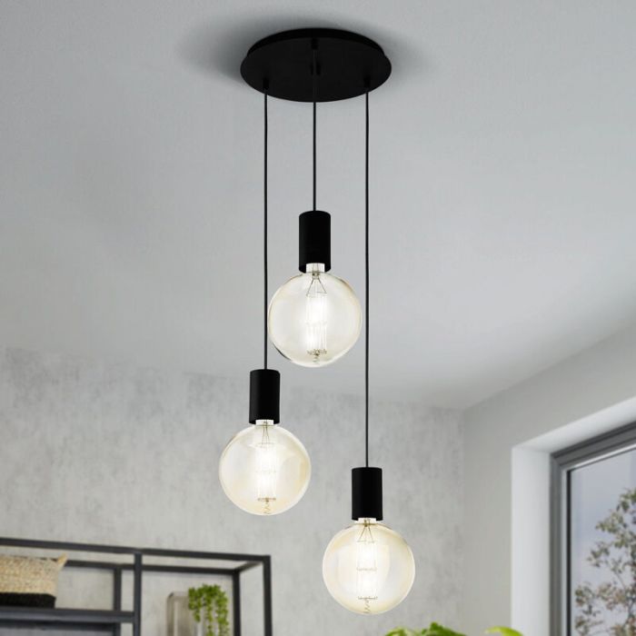 Black pendant light steel, Samed
