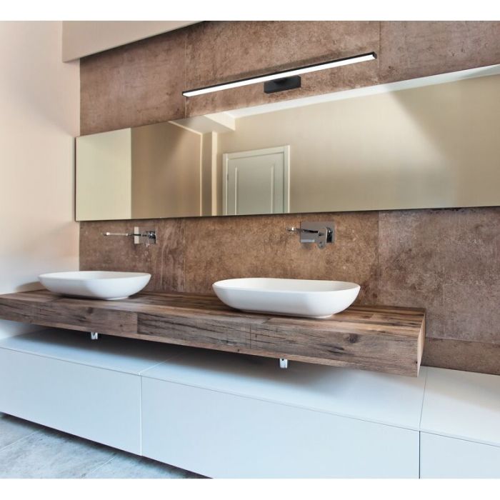 Black modern mirror lighting aluminium, Nancy, 14W, 4000K LED, IP44