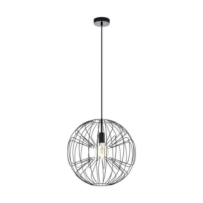 Nickel industrial pendant light steel, Josiah