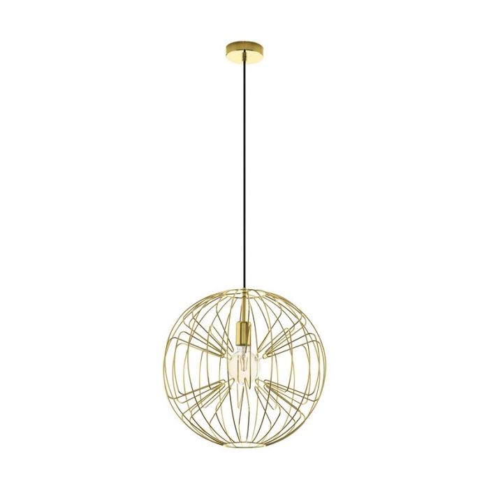 Yellow industrial pendant light steel, Josiah