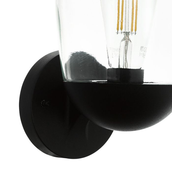 Black modern outdoor light aluminium, Kerwin, IP44