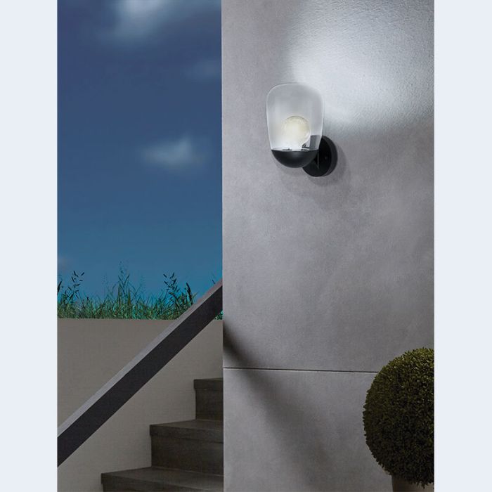 Black modern outdoor light aluminium, Kerwin, IP44