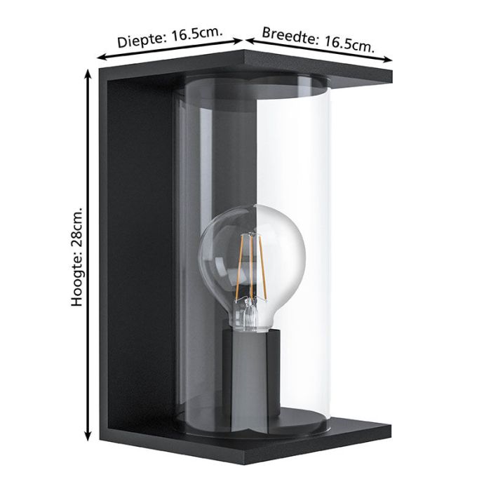 Black modern outdoor light steel, Laszlo, IP54
