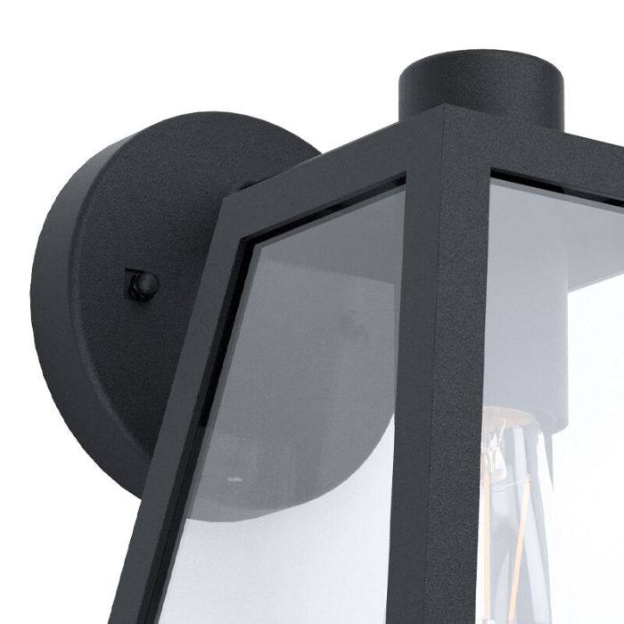 Black modern outdoor light aluminium, Laurens, IP44