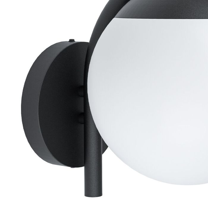 Black modern outdoor light steel, Lynne, IP44