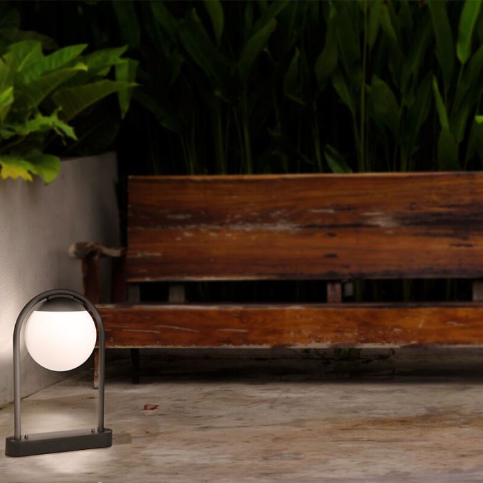Black modern outdoor light steel, Lynne, IP44